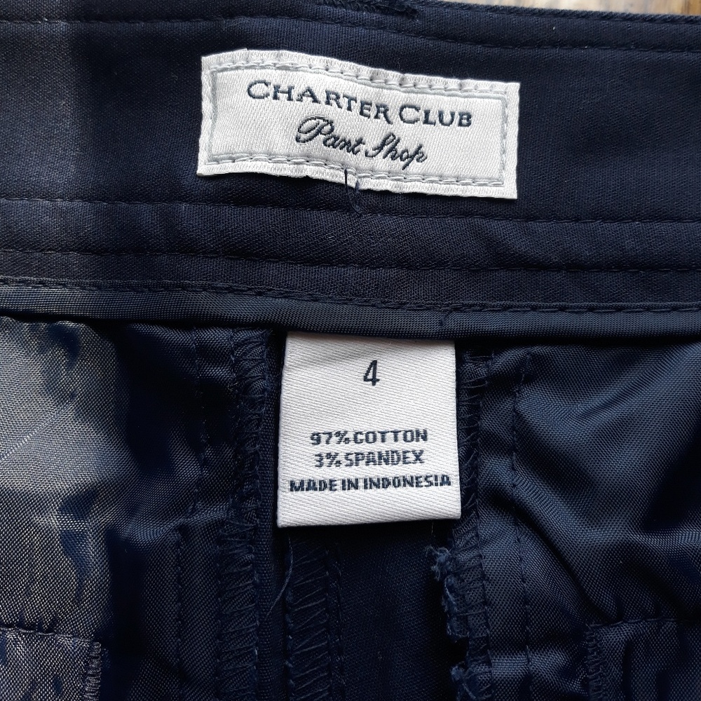 Charter Club Navy Blue cotton Dress Pants - Picture 3 of 7